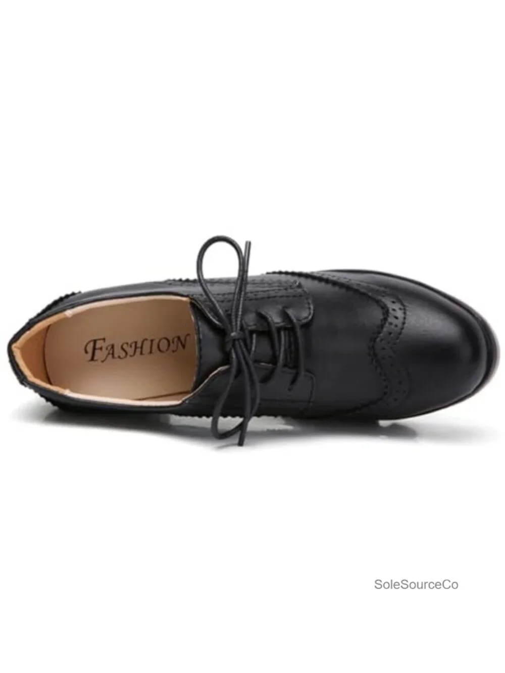 Women's T-Strap Platform Mid-Heel Square Toe Oxfords Dress Shoes Faux Leather